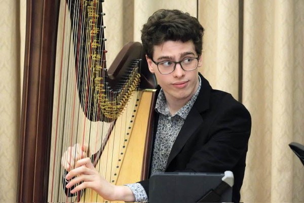 Alex Monro playing in the ANU Debussy Trio in the Croatian, 2025. Photo by Peter Hislop.