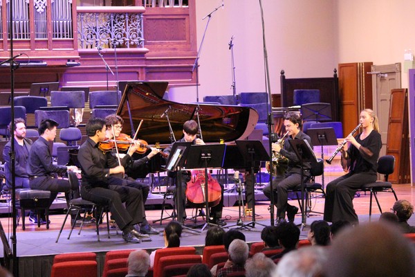 Alex Monro playing viola in Australian Youth Orchestra's Dohnányi Sextet at National Music Camp 2026