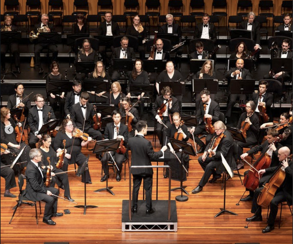 Alex Monro playing viola in the Canberra Symphony Orchestra's 'Sea and Stars' in May 2026, photo by Arianne Schlumpp