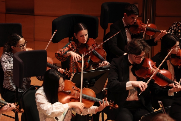Alex Monro playing viola in the Australian Youth Orchestra's Flagship Season 'Brave New World' in Syndey in July 2026, photo by Lisa Maree Williams